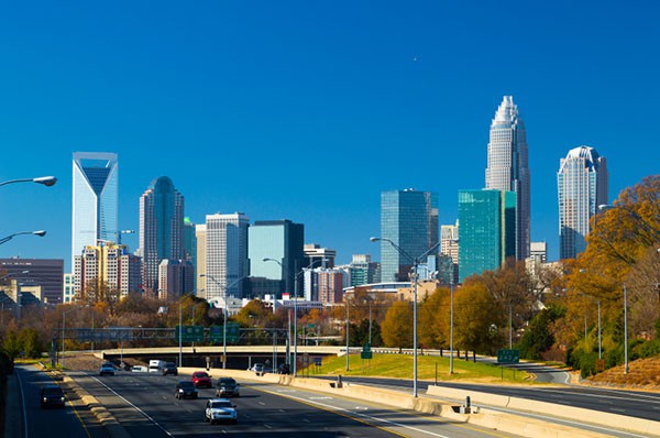 Cartoon Skyline Silhouette Of The City Of Charlotte, North Carolina, USA Stock Photo, Picture And Royalty Free ImageImage 28815165.
